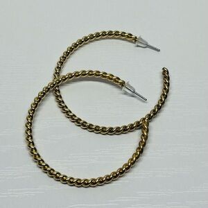 NWOT Gold Twisted Hoop Earrings